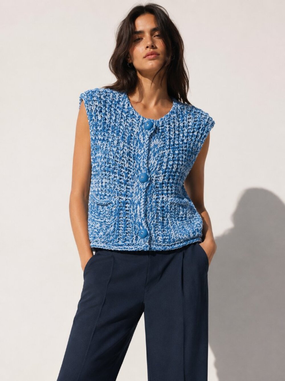 NEW Zara Chunky Knit Sweater Vest Size Small
